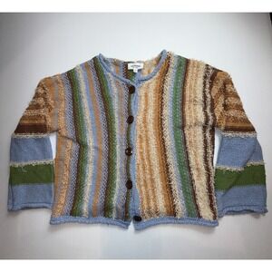 ee:some Striped Color Block Striped Baja Style‎ Cotton Cardigan Sweater Size S